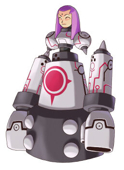 1boy capcom closed_eyes floating_limbs highres mechanical_arms mechanical_hands mechabare mega_man_(series) mega_man_legends_(series) megaman_juno purple_hair robot studio_ozkai