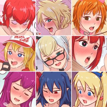 blush closed_eyes cloud_strife compilation final_fantasy genderswap genderswap_(mtf) glasses heart heart-shaped_pupils highres laharl-chan multiple_girls one_eye_closed open_mouth original pointy_ears ranma-chan ranma_1/2 rudy_saki symbol-shaped_pupils terry_bogard to_love-ru tongue tongue_out yuuki_rito yuusaki_riko