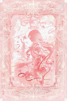 Rule 34 | 1girl, absurdres, artist name, bare shoulders, bow, bow choker, chinese commentary, choker, commentary request, commission, cowboy shot, doublesix, eyelashes, faceless, faceless female, frilled shirt, frilled sleeves, frills, from side, hair bow, hair ribbon, hand up, hexagram, highres, infinity nikki, layered skirt, long hair, long sidelocks, long sleeves, low twintails, miniskirt, monochrome, nikki (nikki), nikki (series), object floating above hand, off-shoulder shirt, off shoulder, parted lips, perfect start (infinity nikki), picture frame, pink theme, pleated skirt, pointy nose, puffy long sleeves, puffy sleeves, ribbon, ringlets, sample watermark, see-through clothes, see-through sleeves, shirt, sidelocks, skirt, solo, sparkle, tress ribbon, twintails, very long hair, watermark, wavy hair, white background