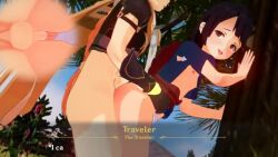 1boy 1girl 3d aether_(genshin_impact) after_vaginal aftersex against_tree age_difference animated audible_internal_cumshot bent_over blush breasts character_name clothing_aside cum cum_in_pussy cum_pool cumdrip doggystyle eatwaffles english_text from_behind genshin_impact hetero huge_filesize loli looking_at_viewer misaka_ayumu nipples no_music npc_(genshin_impact) open_mouth outdoors panties panties_aside penis profanity pussy pussy_juice sex sex_from_behind small_breasts smile sound sound_effects spread_legs spread_pussy standing sweat tagme tongue tongue_out tree underwear vaginal video