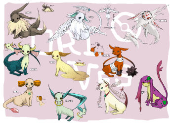 bandages eevee evolution gen_1_pokemon head_wings horns mochi_(artist) nintendo no_humans pokemon pokemon_(creature) tagme wings