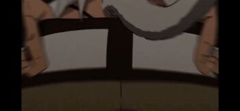 1girl animated animated_gif ass ass_focus butt_clench clothes_pull dark-skinned_female dark_skin flashing flexing ghislaine_dedoldia long_hair mooning muscular muscular_ass muscular_female mushoku_tensei pants pants_pull presenting presenting_ass pulling_own_clothes tail thong white_hair