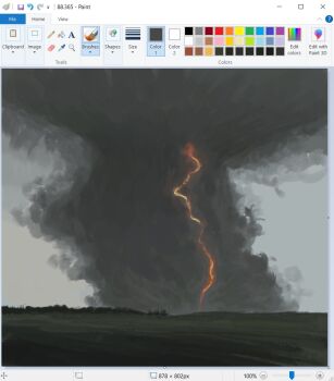 art_program_in_frame christian_young cloud cloudy_sky commentary dark_cloud forest landscape lightning microsoft_paint_(medium) microsoft_paint_(software) nature no_humans original outdoors painterly plain scenery screencap sky storm