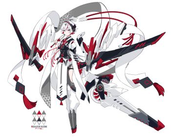 Rule 34 | absurdres, blush, closed mouth, dated, english text, floating, gradient clothes, grey background, grey eyes, hair ornament, hairclip, headphones, highres, holding, holding sword, holding weapon, katana, light blush, looking at viewer, macchoko, mecha danshi, multicolored hair, object request, original, patterned, patterned clothing, red hair, scabbard, sheath, sheathed, signature, simple background, sketch, standing, streaked hair, sword, tassel, triangle, weapon, white hair