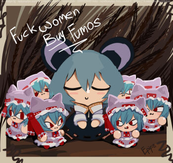 character_doll closed_eyes doll epips fumo_(doll) highres nazrin remilia_scarlet slit_pupils