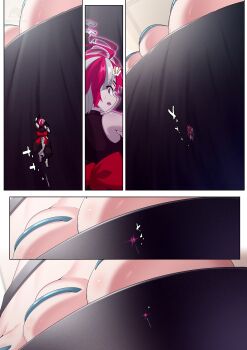 Rule 34 | absurdres, climbing, feet, foot focus, giant, giantess, highres, hololive, hololive indonesia, kureiji ollie, kureiji ollie (new year), mini person, minigirl, ninja, pavolia reine, pavolia reine (indonesian casual), platform sandals, sandals, shizeart, shrinking, toes, virtual youtuber