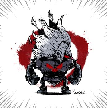 absurdres akuma_(street_fighter) akuma_(street_fighter)_(cosplay) anklet annihilape artist_name bracelet clothed_pokemon cosplay deviantart_username dougi fighting_stance ghost grey_fur highres jacket jewelry leather leather_jacket looking_back monkey motion_lines nintendo no_humans pejota1 pig pig_nose pokemon pokemon_(creature) red_eyes shun_goku_satsu solo speed_lines street_fighter street_fighter_ii_(series) white_background