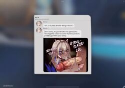 1boy 1girl after_fellatio animated arkihamva arrow_(symbol) audible_speech bad_tag black_choker black_nails blonde_hair blue_eyes blue_hair body_writing brother_and_sister caelus_(honkai:_star_rail) choker cocaine cocaine_on_penis commentary cum cum_in_mouth cum_in_nose drugs earrings english_commentary english_text erection facial_mark fingernails gepard_landau head_out_of_frame helmet hetero honkai:_star_rail honkai_(series) jewelry large_penis lipstick lipstick_mark lipstick_mark_on_penis lipstick_ring long_hair makeup middle_finger mouth_hold multicolored_hair naughty_face penis qpafterhoursch raptoraudiosfx runny_makeup selfie serval_landau sharp_fingernails siblings solo_focus sound streaked_hair tagme text_messaging trailblazer_(honkai:_star_rail) uncensored veins veiny_penis video video_game whisker_markings wingedwasabi