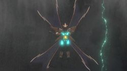 3d animated arm_blade crest daiei_film energy epic floating flying gamera_(series) gamera_3:_revenge_of_iris glowing glowing_eyes gyaos hurricane hyper_gyaos iris_(gamera) kaiju levitation lightning membrane multiple_persona muscular night pectorals rain roaring sound storm tentacles thomas_fairchild thunder video weapon wings