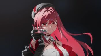 1girl aerial_fireworks animated black_hat breasts cup drinking_glass fireworks goddess_of_victory:_nikke hat highres holding holding_cup leonardo_dicaprio meme necktie official_alternate_hair_color rapi_(nikke) rapi_(red_hood)_(nikke) red_hair red_necktie scene_reference solo tagme the_great_gatsby upper_body video wge