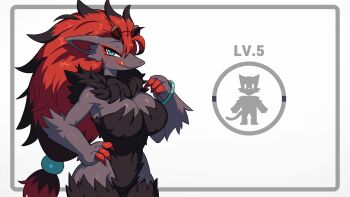 1girl drunkoak furry furry_female gen_5_pokemon highres nintendo pokemon zoroark