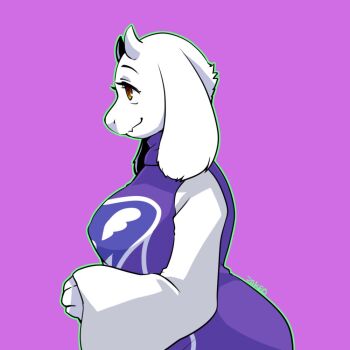 artist_request brown_eyes furry smile tagme toriel undertale utdr_(toby_fox)
