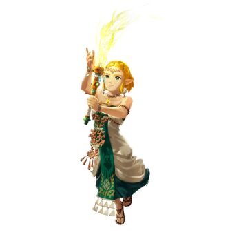 1girl absurdres armlet arms_up artist_request bare_shoulders blonde_hair blue_gemstone bracelet braid brown_sandals closed_mouth collarbone crown_braid dress earrings elf female_focus full_body gem glowing green_eyes highres holding holding_torch hyrule_warriors:_age_of_imprisonment jewelry looking_up magatama magatama_necklace necklace official_art pointy_ears princess_zelda sandals short_hair sidelocks simple_background solo standing strapless strapless_dress tabard the_legend_of_zelda the_legend_of_zelda:_tears_of_the_kingdom torch transparent_background white_dress