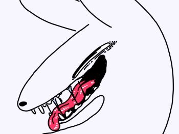 animal animal_focus animated animated_gif drooling grey_background licking_lips looping_animation no_humans original ph4_18c portrait saliva teeth tongue tongue_out