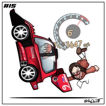 Rule 34 | > <, 1nkdax, 2girls, :d, :o, ^ ^, azumanga daioh's school uniform, azumanga daiou, brown hair, brown shirt, brown shoes, car, closed eyes, commentary, driving, english commentary, gran turismo, highres, kasuga ayumu, mihama chiyo, motor vehicle, multiple girls, open mouth, orange hair, parody, race vehicle, racecar, red car, sailor collar, school uniform, serafuku, shirt, shoes, simple background, smile, spoiler (automobile), suzuki (company), suzuki escudo, twintails, twitter username, vehicle focus, white background, white sailor collar, xd