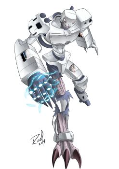 Rule 34 | absurdres, andromon, claws, digimon, digimon (creature), energy, highres, skull, solo