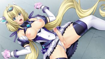 1futa antenna_hair blonde_hair blue_eyes breasts breasts_out censored chest_jewel clothing_aside covered_navel detached_sleeves elbow_gloves erection exs-tia_spica futanari futasub game_asset gloves inoino katsuragi_shiori kouyoku_senki_exs-tia large_breasts leotard leotard_aside long_hair low_twintails lying magical_girl mosaic_censoring nipples no_testicles non-web_source official_art on_back open_mouth panties panties_aside penis pussy restrained self-datamine skirt solo thighhighs twintails underwear very_long_hair visual_novel_cg white_gloves white_panties