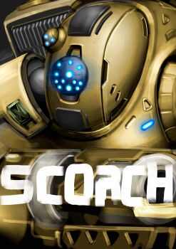 absurdres blue_eyes glowing glowing_eyes gun highres humanoid_robot machine mecha mecha_focus nakamu512 no_humans robot scorch_(titanfall_2) t-203_thermite_launcher titan_(titanfall) titanfall_(series) titanfall_2 weapon