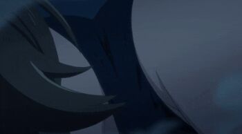 1boy 1girl animated animated_gif apron ass blue_panties brown_eyes brown_hair hozumi_serene legs long_sleeves lower_body megami-ryou_no_ryoubo-kun nagumo_koushi nervous panties screencap shirt sweatdrop thighs underwear upside-down view_between_legs white_shirt