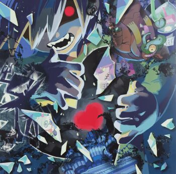 1girl 2boys 3others absurdres animal_ears broken_glass deltarune fangs furry furry_male gerson_boom glass glowing glowing_eyes goat_boy goat_ears goat_horns grand_piano highres horns instrument key_visual kris_(deltarune) multiple_boys multiple_others non-web_source official_art open_mouth partially_shaded_face piano promotional_art ralsei red_eyes red_soul_(utdr) reptile_girl roaring_knight sharp_teeth soul_(utdr) susie_(dark_world)_(deltarune) susie_(deltarune) teeth third-party_source turtle_boy utdr_(toby_fox)