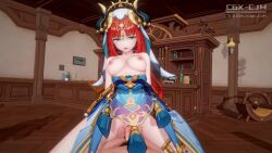 1boy 1girl 3d animated artist_name audible_music breasts cbx_cjw clothed_female_nude_male cowgirl_position erection fellatio genshin_impact girl_on_top green_eyes handjob headdress hetero indoors kiss koikatsu_(medium) large_breasts long_hair looking_at_viewer male_pubic_hair moaning multiple_views navel nilou_(genshin_impact) nipples nude open_mouth oral penis pov pov_crotch pubic_hair pussy red_hair sex sound spread_legs straddling tagme tongue tongue_out topless_female twitter_username uncensored vaginal video