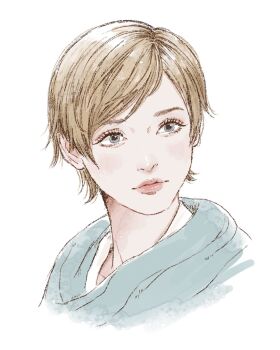 1girl blonde_hair blue_eyes commentary eyelashes hashtag-only_commentary highres illust2222 lips pink_lips portrait resident_evil resident_evil_6 sherry_birkin short_hair solo