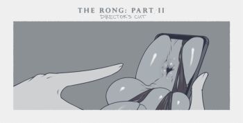 anus cellphone english_text holding holding_phone imminent_fingering phone portal_(object) smartphone tailbox testicles the_ring