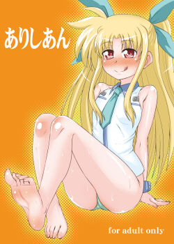 Rule 34 | 00s, 1girl, alicia testarossa, barefoot, blonde hair, feet, female focus, highres, lyrical nanoha, mahou shoujo lyrical nanoha, red eyes, soles, solo, syonnaka, tagme, toes
