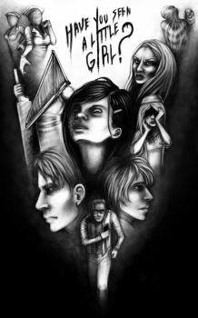 3boys 5girls age_difference alessa_gillespie blood bubble_head_nurse burn dahlia_gillespie dark deviantart dual_persona english_text everyone father_and_daughter flashlight glasses grey_theme greyscale hard-translated harry_mason heather_mason helmet highres jacket james_sunderland knife konami lisa_garland monochrome multiple_boys multiple_girls name_tag nurse pyramid_(structure) pyramid_head radio remake silent_hill silent_hill:_shattered_memories silent_hill_(movie) silent_hill_(series) silent_hill_2 silent_hill_3 straitjacket third-party_edit time_paradox translated