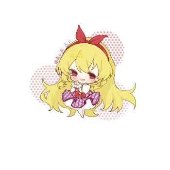 1girl absurdly_long_hair aikatsu! aikatsu!_(series) bare_legs barefoot blonde_hair bow bow_hairband brown_eyes chibi chinese_commentary circle_skirt commentary_request dress frilled_dress frilled_sleeves frilled_wrist_cuffs frills hairband halftone happy hoshimiya_ichigo idol layered_dress light_blush long_hair open_mouth own_hands_together pink_dress pleated_dress puffy_short_sleeves puffy_sleeves quqi_xiao_shuang red_bow red_hairband sample_watermark short_dress short_sleeves sidelocks smile solo standing tareme very_long_hair waist_bow watermark wavy_hair white_background white_dress white_wrist_cuffs wrist_cuffs