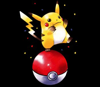 3d :3 animal_focus animated animated_gif commentary confetti cortoony english_commentary fat_pikachu full_body gen_1_pokemon happy holding holding_poke_ball lowres nintendo no_humans pikachu poke_ball pokemon pokemon_(creature) pokemon_focus rotating_view smile standing standing_on_ball standing_on_one_leg sugimori_ken_(style) transparent_background