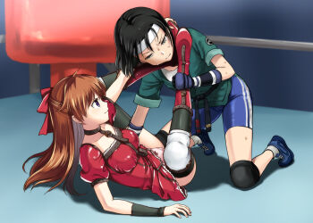 2girls bike_shorts catfight kazama_jun multiple_girls mutou_megumi ryona tagme tekken watari_laboratory wrestle_angels wrestling wrestling_ring