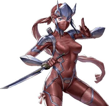 Rule 34 | 1girl, armor, bodysuit, breasts, brown bodysuit, brown leotard, curvy, female mercenary (taimanin series), fighting, green eyes, highleg, highleg leotard, holding, holding sword, holding weapon, leotard, lilith-soft, long hair, looking at viewer, mask, medium breasts, mouth mask, purple hair, revealing clothes, shindol, shiny skin, skin tight, standing, sword, taimanin (series), taimanin rpgx, taimanin suit, transparent background, weapon, wide hips