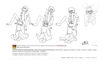 adagumo_no_saragimaru annoyed archive_of_our_own bb1111122223333 blush cunnilingus fanfiction_available forked_tongue hands_on_another's_head highres len'en oral shitodo_hooaka snake_tail tagme tail tongue wuruuuu1