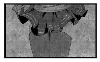 10s 1girl clothes_lift comic female_focus flashback g_(genesis1556) greyscale ikazuchi_(kancolle) kantai_collection monochrome pleated_skirt school_uniform serafuku skirt skirt_lift solo thighhighs wind wind_lift