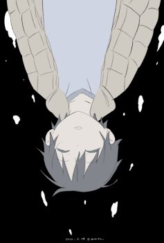 1boy air_bubble boku_dake_ga_inai_machi brown_jacket bubble closed_eyes collarbone commentary_request dated fujinuma_satoru jacket long_sleeves mairu_(582284310) male_focus muted_color parted_lips short_hair solo twitter_username underwater upside-down