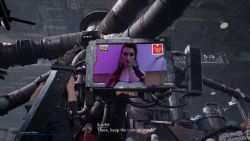 1boy 1girl 3d aerith_gainsborough anal animated audible_speech bestiality bottomless bouncing_breasts breasts cloud_strife crowd dog earrings english_audio final_fantasy final_fantasy_vii happy_sex hetero huge_breasts jewelry large_breasts looking_at_viewer mature_female moaning nail_polish necklace open_mouth red_vest riding scarlet_(ff7) screen sex sinlesscelery sound talking television vest video