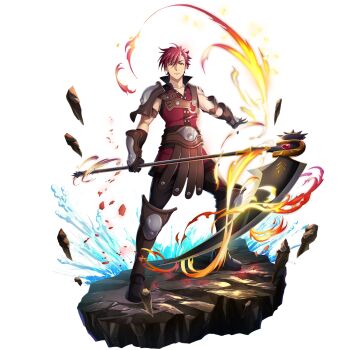 1boy arm_tattoo armor artist_request aura black_gloves black_pants black_shirt brown_armor brown_gloves closed_mouth elbow_gloves frown full_body game_cg gloves greaves grey_armor hair_between_eyes holding holding_scythe l&#039;arc_berg_sickle leather_loincloth loincloth looking_at_viewer male_focus messy_hair official_art on_rock panties pants pauldrons poleyn red_eyes red_hair red_shirt scythe shin_guards shirt short_hair shoulder_armor simple_background single_pauldron sleeveless sleeveless_shirt solo standing straight-on swept_bangs tate_no_yuusha_no_nariagari tate_no_yuusha_no_nariagari_rerise tattoo transparent_background two-tone_armor two-tone_shirt underwear v-shaped_eyebrows vassal_scythe_(demon_dragon_scythe)_(tate_no_yuusha_no_nariagari) vassal_scythe_(tate_no_yuusha_no_nariagari) water waves