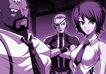 1girl breasts dark_skin female_focus large_breasts medium_hair pale_skin ramon ramon_(kof) seth seth_(kof) shirt short_hair the_king_of_fighters vanessa_(kof) white_shirt