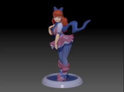 1girl 20s 3d animated ass belt black_background bliss_barson blue_eyes blue_pantyhose blush boots bow breasts brown_hair cryamore curly_hair dress dress_tug earrings eyeshadow female_focus figure gradient_background grey_background hair_bow hairband jewelry large_breasts leggings long_hair looping_animation makeup mole mole_under_eye multicolored_background multiple_views official_art pantyhose pink_dress pink_footwear red_hair resized robaato scarf smile spats_(footwear) spinning striped_clothes striped_legwear striped_pantyhose turnaround upscaled vertical-striped_clothes vertical-striped_pantyhose video