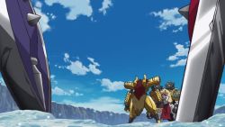 3boys animated axe banchomamemon battle battle_axe blue_eyes blue_skin claws colored_skin digimon digimon_(creature) digimon_adventure:_(2020) electricity explosion fangs fighting full_body gawappamon hammer hangyomon holding holding_hammer holding_weapon horns ice injury kabukimon kido_jo looking_at_another multiple_boys muscular olegmon orange_hair palmon sharp_teeth shell single_horn sweat tachikawa_mimi teeth vikemon violence weapon video wind