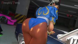 1girl 3d almightypatty animated ass ass_shake black_hair bun_cover capcom car chun-li double_bun from_behind hair_bun highres huge_ass jiggle leotard motor_vehicle pantyhose shiny_clothes short_hair solo street_fighter video
