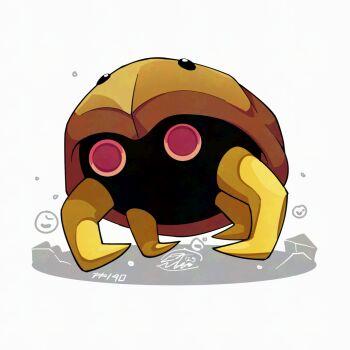 full_body gen_1_pokemon kabuto_(pokemon) mistray-art nintendo no_humans pokemon pokemon_(creature) simple_background solo white_background