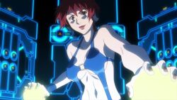 1girl animated anime_screenshot blue_one-piece_swimsuit bouncing_breasts breasts gundam gundam_build_fighters headphones highres huge_breasts indoors large_breasts microphone navel nenene_(gundam_bf) o-ring o-ring_swimsuit one-piece_swimsuit red_hair revealing_clothes short_hair slingshot_swimsuit sound stomach swimsuit tagme underboob video