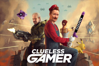1girl 3boys aaron_bleyaert armor astor_alexander backpack bag bar_censor brown_eyes brown_hair censored clueless_gamer conan_o'brien copyright_name cosplay crossover destiny_(game) dildo dragon facial_hair firing gears_of_war gen_1_pokemon geralt_of_rivia geralt_of_rivia_(cosplay) gloves gun halo_(game) halo_(series) handgun hat highres lara_croft mario mario_(cosplay) mario_(series) master_chief master_chief_(cosplay) mosaic_censoring multiple_boys multiple_crossover mustache nintendo overalls parody pikachu pistol pokemon real_life realistic rifle saints_row saints_row:_the_third scar scar_across_eye scar_on_face sex_toy silver_hair space_invaders starcraft the_elder_scrolls the_elder_scrolls_v:_skyrim the_witcher_(series) the_witcher_3 tomb_raider weapon white_gloves