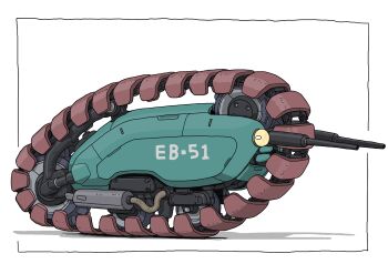 absurdres gatling_santouhei highres machine no_humans original science_fiction shadow tube vehicle_focus weapon white_background