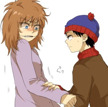 Rule 34 | 1boy, 1girl, black hair, blush, brown hair, shelley marsh, siblings, south park, stan marsh