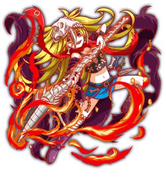 1girl alternate_costume animal_skull anime_coloring ankle_boots artist_request bandaid bandaid_on_knee bandaid_on_leg bare_shoulders belt belt_buckle black_belt black_nails black_tank_top blonde_hair blue_skirt bone bone_earrings bone_ornament bone_print boots bracelet breasts buckle cleavage crash_fever fang fingernails fire full_body game_cg gold_buckle hair_between_eyes holding holding_bone jewelry key leg_wrap long_hair looking_at_viewer midriff miniskirt nail_polish number_print numbered official_alternate_costume official_art open_mouth outline print_boots print_scarf print_tank_top purple_boots red_eyes red_outline red_scarf scarf shoe_belt simple_background skirt skull_and_crossbones skull_on_head skull_print solo spiked_bracelet spikes square square_print tachi-e tank_top third-party_source torn_clothes torn_scarf torn_tank_top transparent_background very_long_hair yuno_(crash_fever)