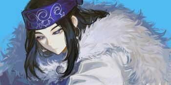 ainu_clothes asirpa black_hair blue_eyes golden_kamuy highres morv403 sketch