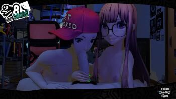 1girl 2boys 3d amamiya_ren anal anilingus animated ass bisexual_male black_hair breasts completely_nude cum cum_on_body ejaculation english_text erection facial fell2despair fellatio female_pubic_hair fingernails glasses grabbing_another's_ass groping group_sex handjob hat hetero huge_filesize indoors long_hair looking_at_viewer lying male_masturbation male_pubic_hair masturbation missionary mmf_threesome multiple_boys multiple_views navel nipples nude oda_shinya on_back oral orange_hair penis persona persona_5 pov pov_crotch pubic_hair red_hat sakura_futaba sex shota small_breasts spitroast straddling subtitled tagme teenage_boy_and_younger_boy testicles threesome uncensored upright_straddle user_interface vaginal video yaoi